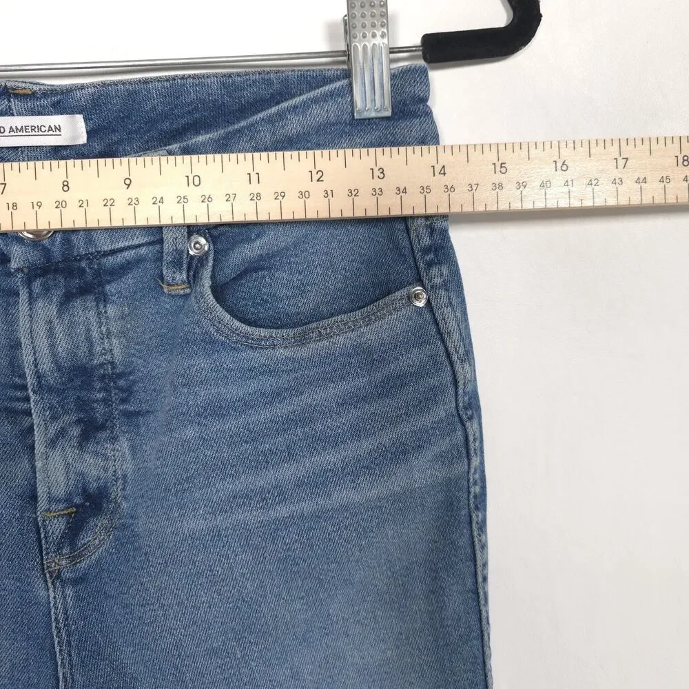 GOOD‎ AMERICAN Good Curve Skinny Jeans Blue Size 6/28 Stretch Denim GCSKC127T - Picture 4 of 13